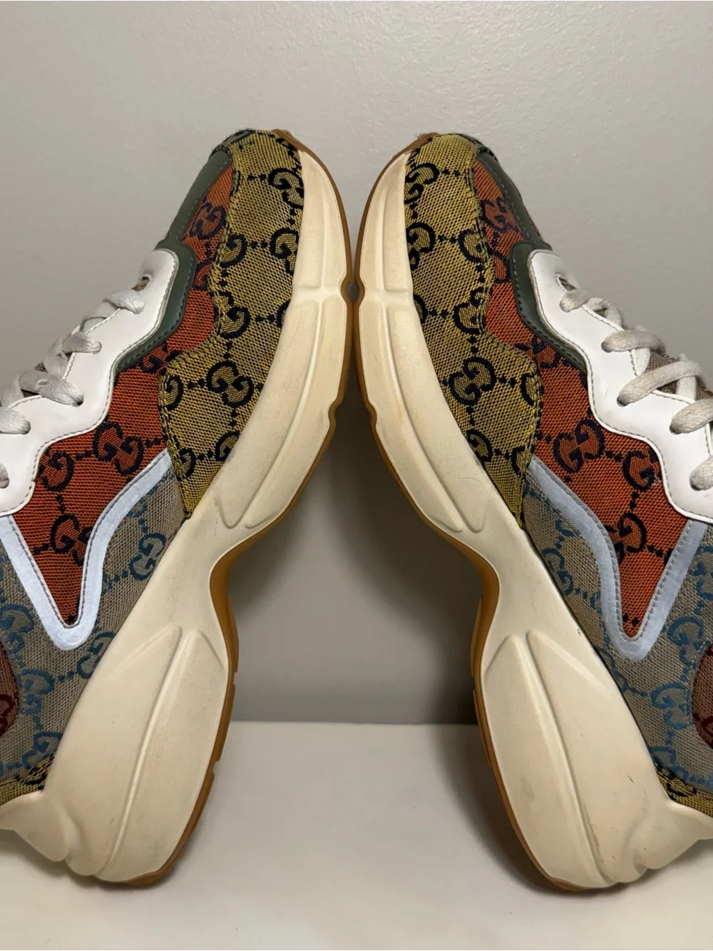 Gucci Rhyton GG Multi Monogram Canvas Low Top Runners Men’s 7.5 Women’s 9 Logo
